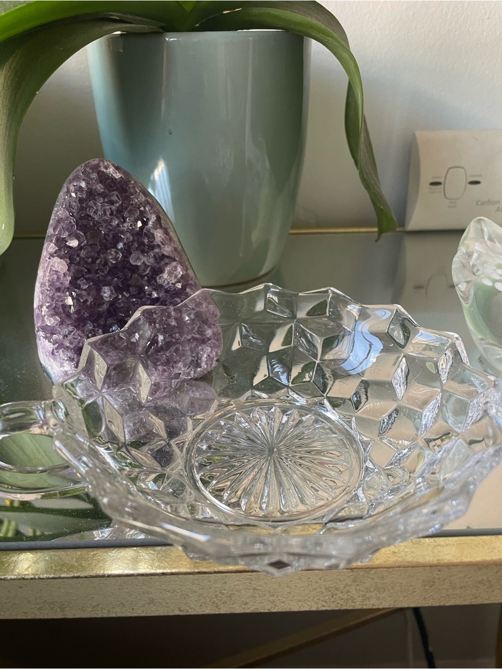 Fostoria Clear Cut Glass Decorative Bowl – White/Clear